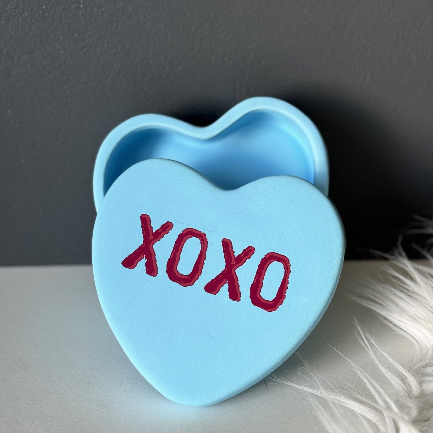 boite à bijoux coeur bleue