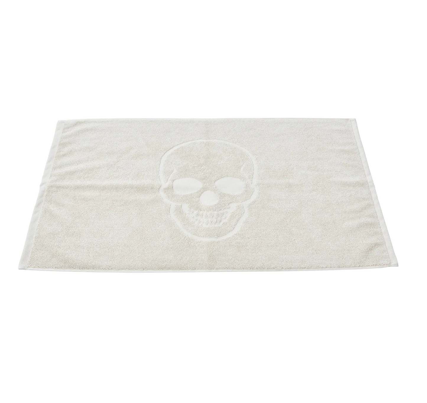 tapis de bain tête de mort - beige