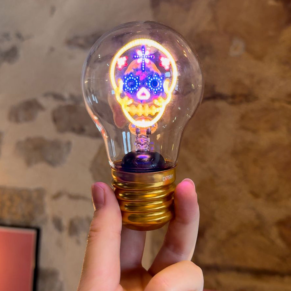 Verre en forme de crâne lumineux