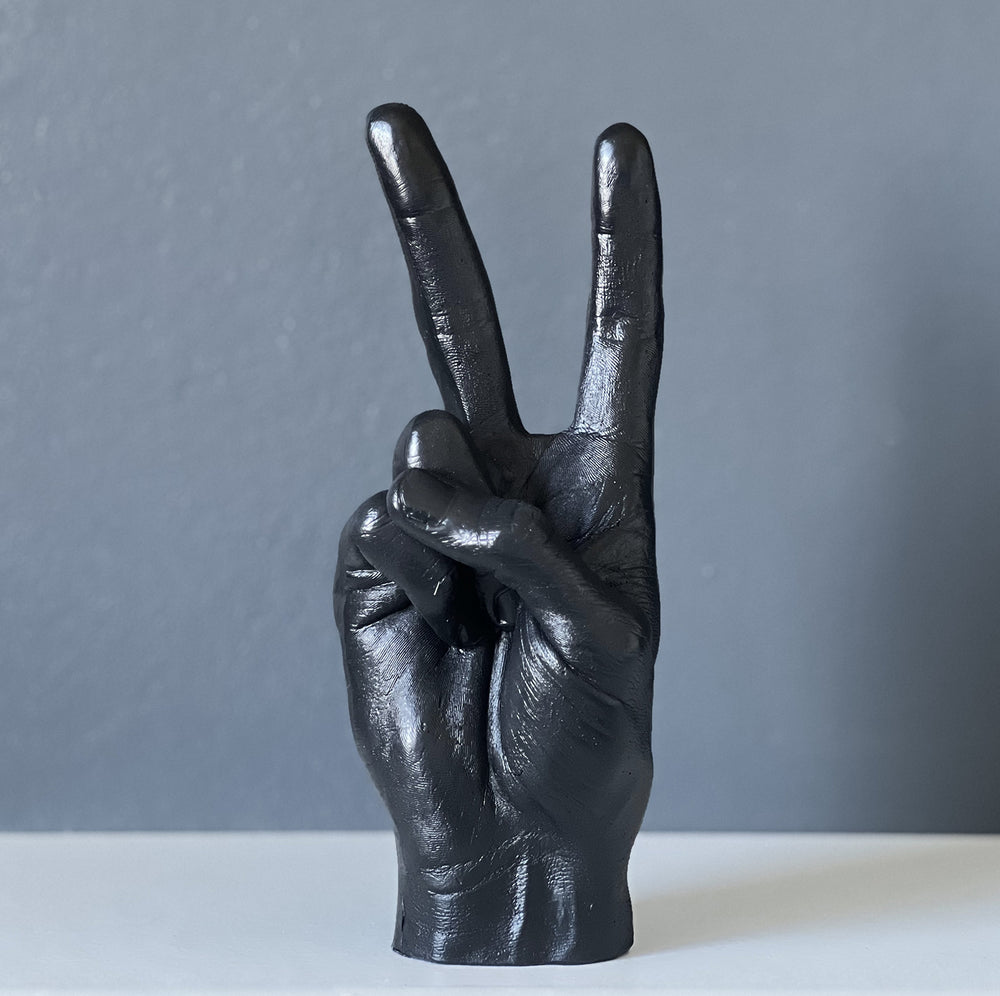 Décoration en forme de main Peace noire